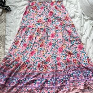 Floral Pink Maxi Skirt
